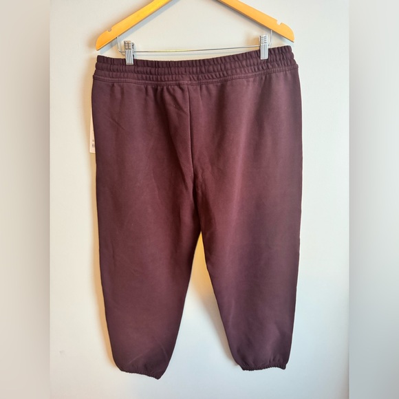 Athleta Easy Fleece Jogger Pant NWT Truffle Plum Brown Large super soft sweats - Picture 5 of 9